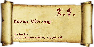 Kozma Vázsony névjegykártya