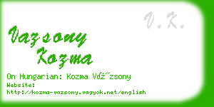 vazsony kozma business card